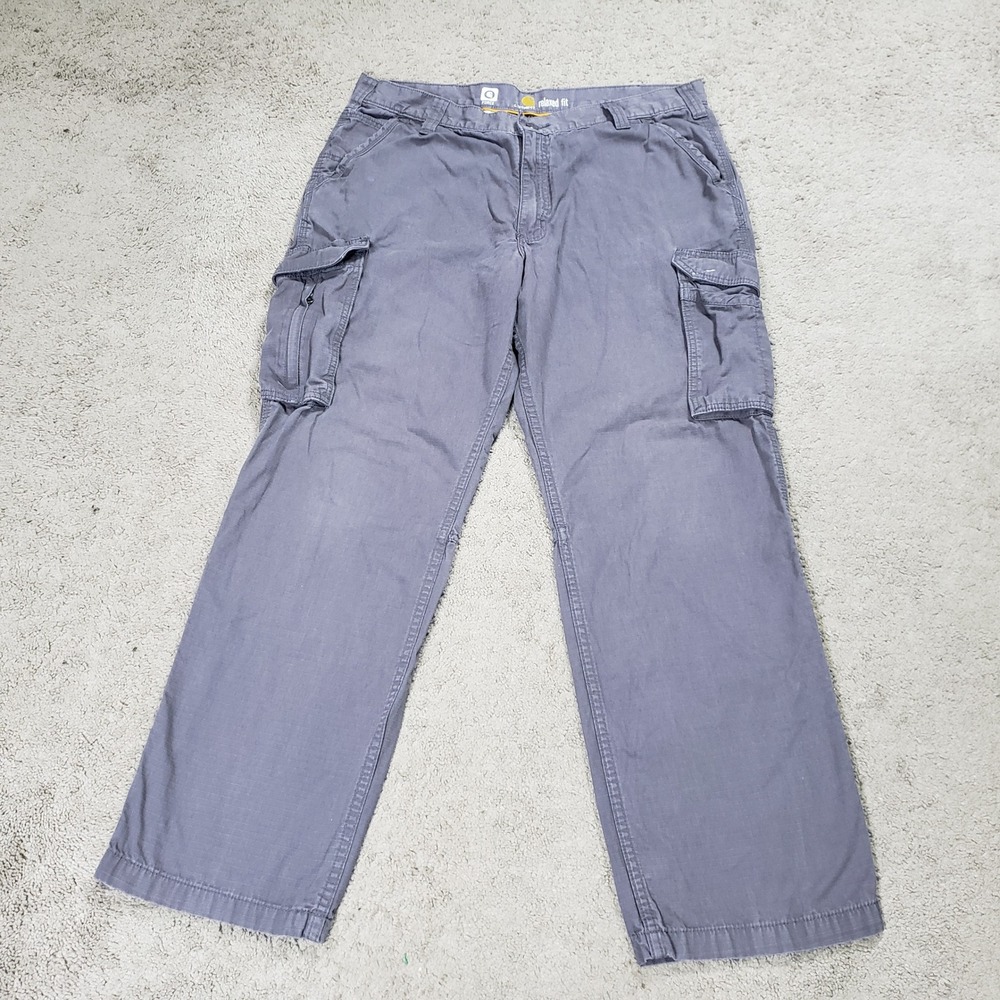 Carhartt Mens Relaxed Fit Ripstop Cargo Pants Gray 36x32